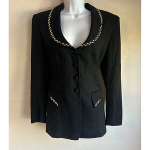 Vintage 80s 90s Lavantino Blazer‎ Jacket 6 Tailored Glam Power Dressing Button